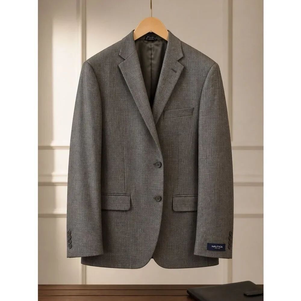 NAUTICA 2 BUTTON BLAZER IN GRAY SIZE 46R NWT